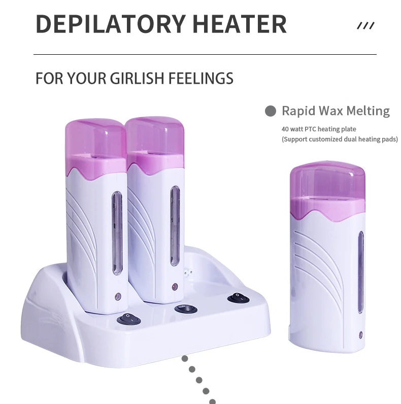 Hair Removal Wax Warmer Roller Wax Warmer Set Cartridge Roll On Wax Heater Kit For Hair Removal