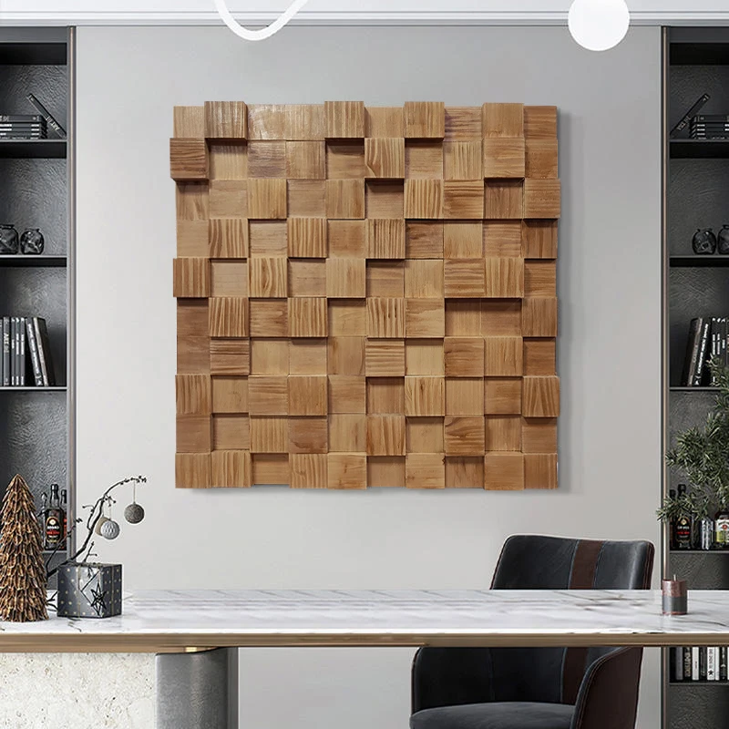 3D Three-Dimensional Wood Original Wood Grain Mosaic Real Painting Wholesale Art