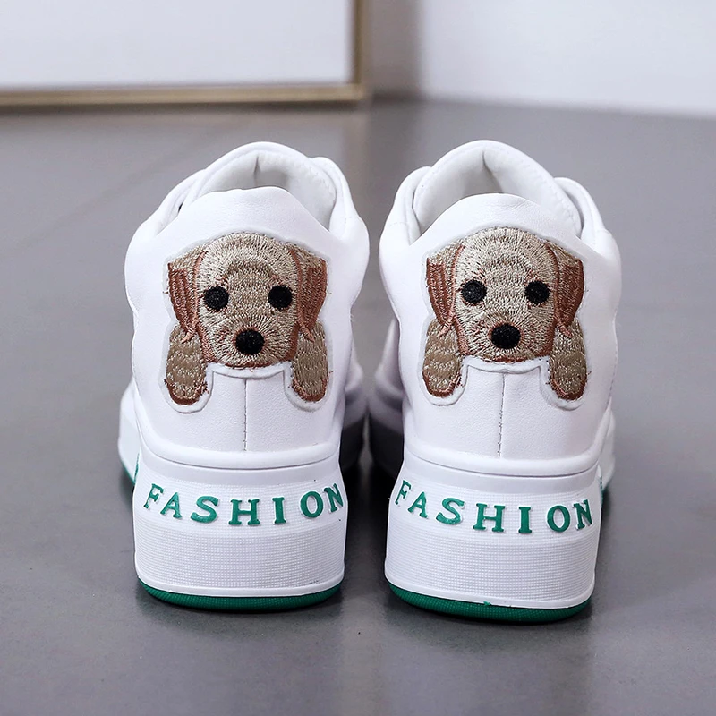 Korean version of leather belt breathable casual shoes thick bottom increased non-slip female jogging shoes sports shoes walking