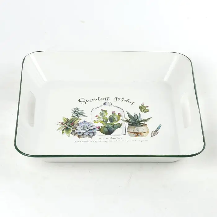 Food Tray Dish Storage Bins Food Rack Nordic Style Cactus Element Desktop Ornament Centrepiece Container Packing/giftpacking 300