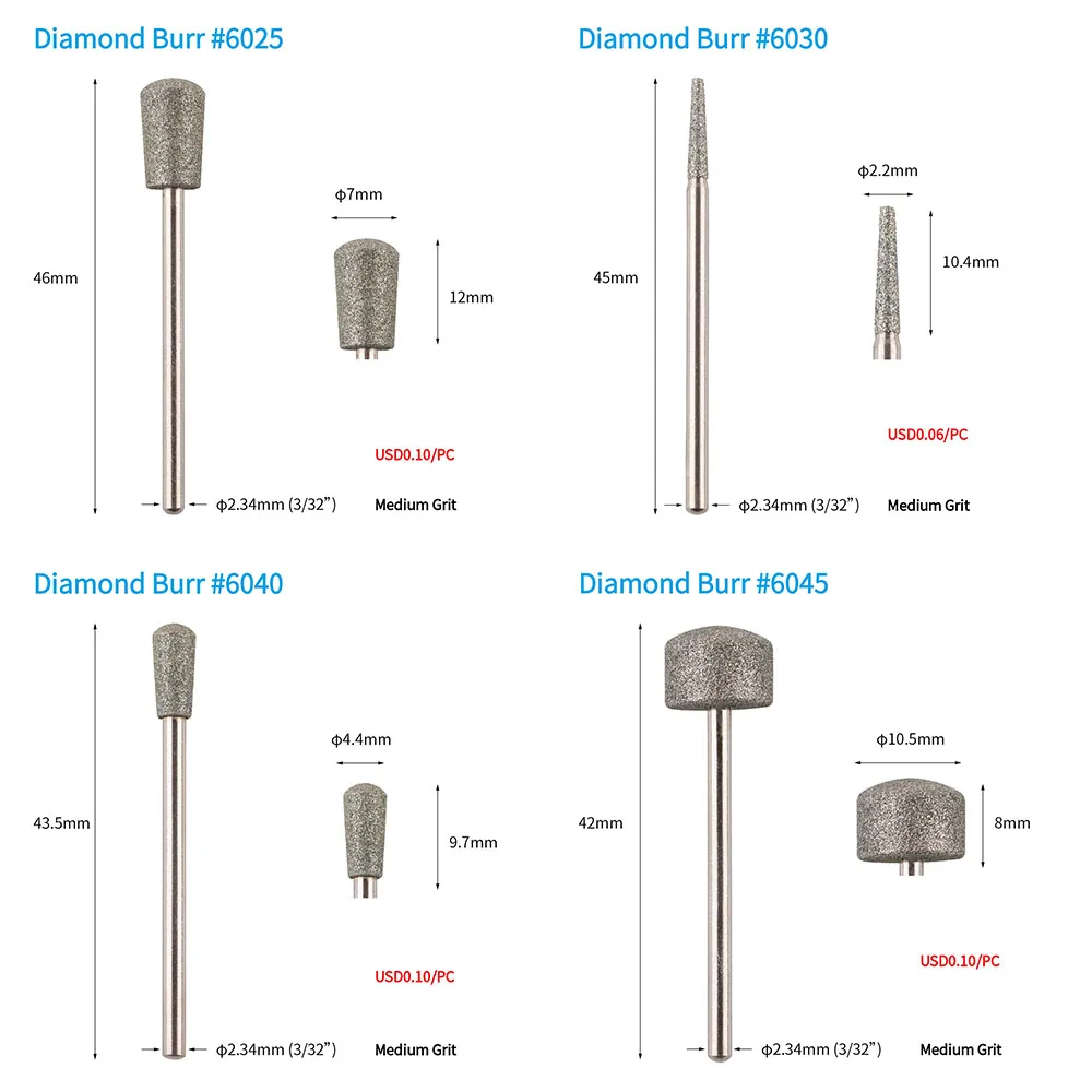 Professional Manicure Diamond Carbide Burr Cuticle Clean Carbide Nail Drill Bit