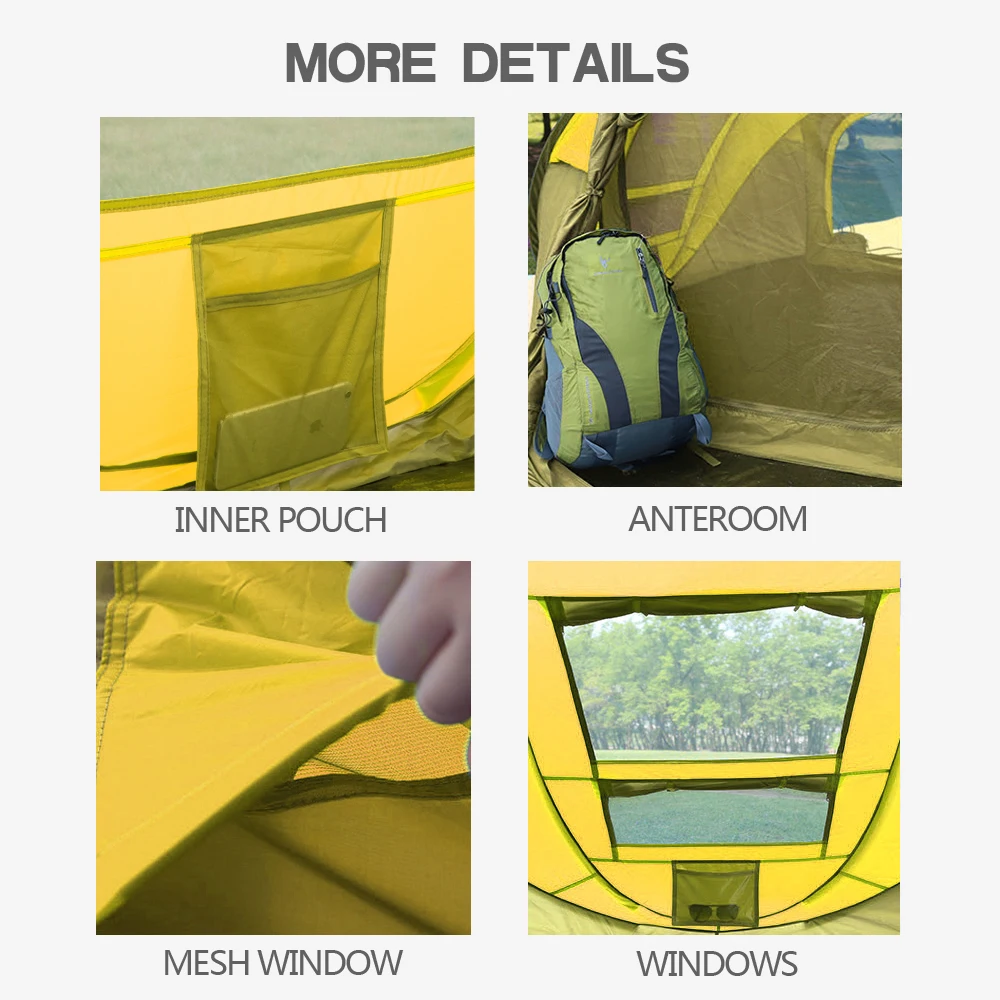 OEM 3-4 Person  Hot Selling Outdoor Camping Tents Waterproof High Quality Pop Up Tent