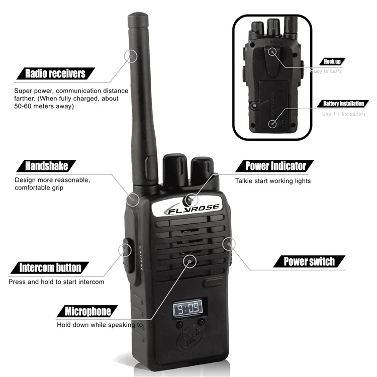 Top Quality rechargeable walkie-talkie 2pcs kids walkie talkie toy