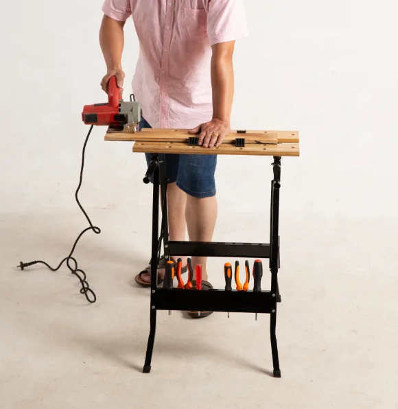 
300LBS capacity portable folding work bench,the top is bamboo 