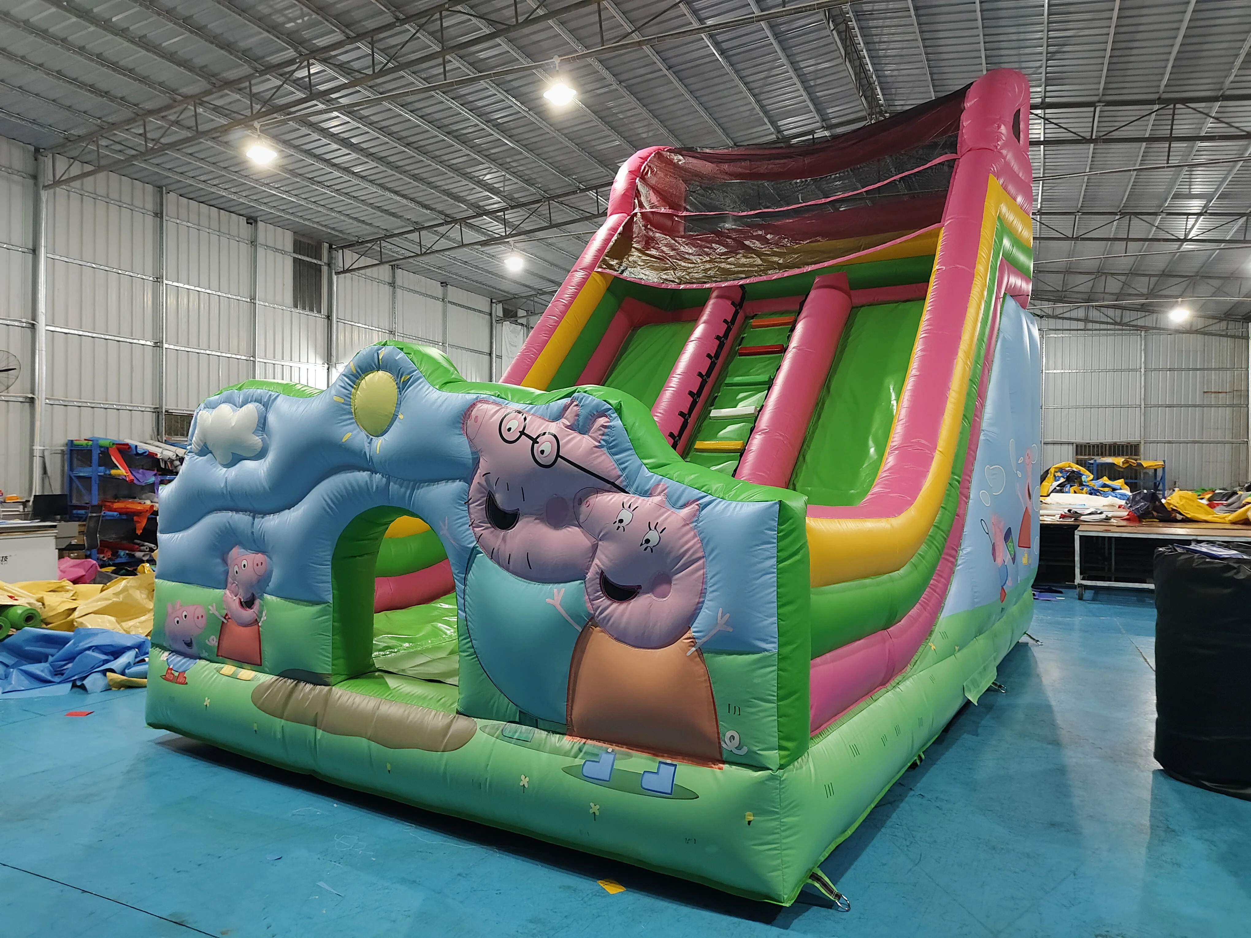 Inflatable Dry Slide Commercial Cartoon Kids Playground Inflatable Slide Outdoor Inflatable Park Bounce House With Slide