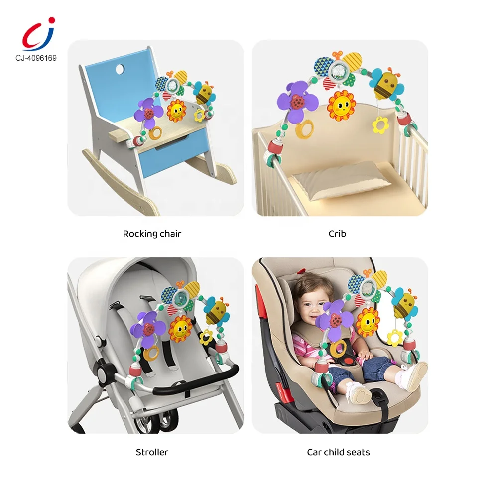 Chengji baby musical hanging rattle toys newborn sensory activity toy baby music rotating bed bell toy
