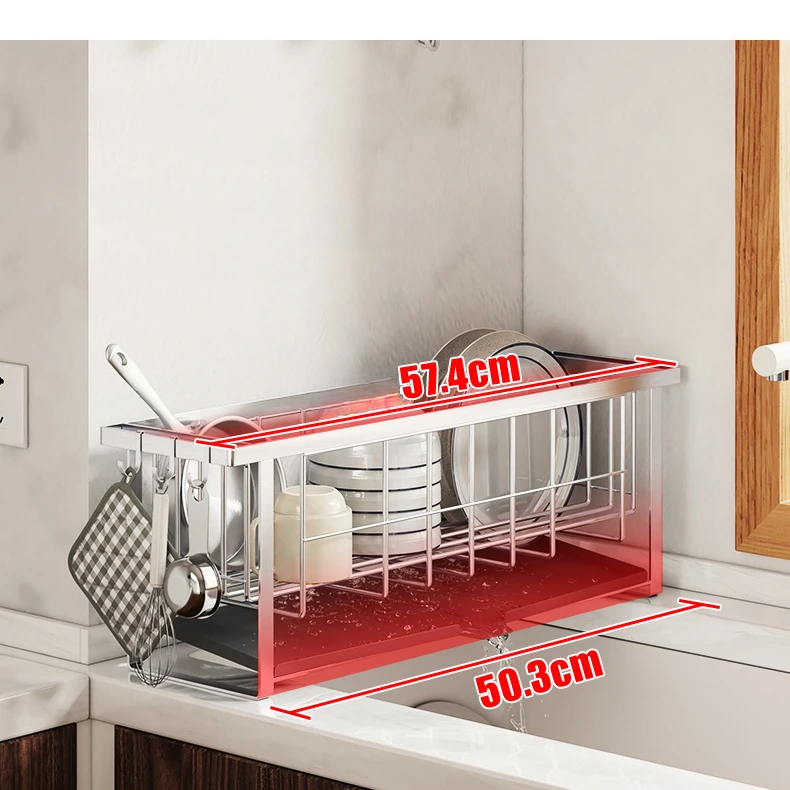 Multi-functional Stainless Steel Kitchen Rack for Bowls Dishes Cutlery Plates Storage Holders Racks