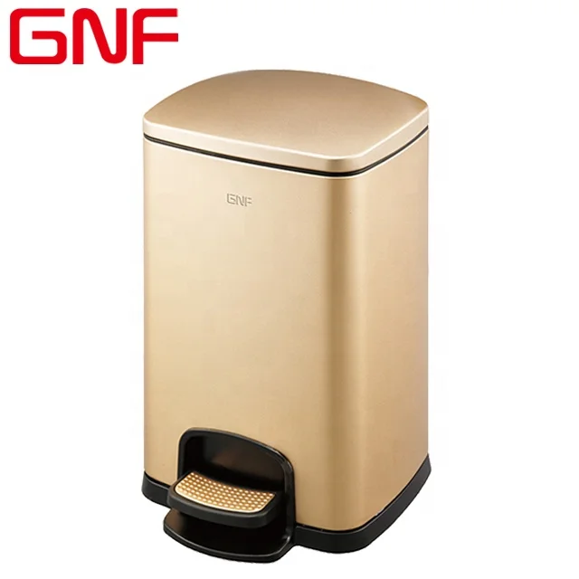 GNF 12L foot pedal trash can household stainless steel garbage cans for bedroom kitchen bathroom