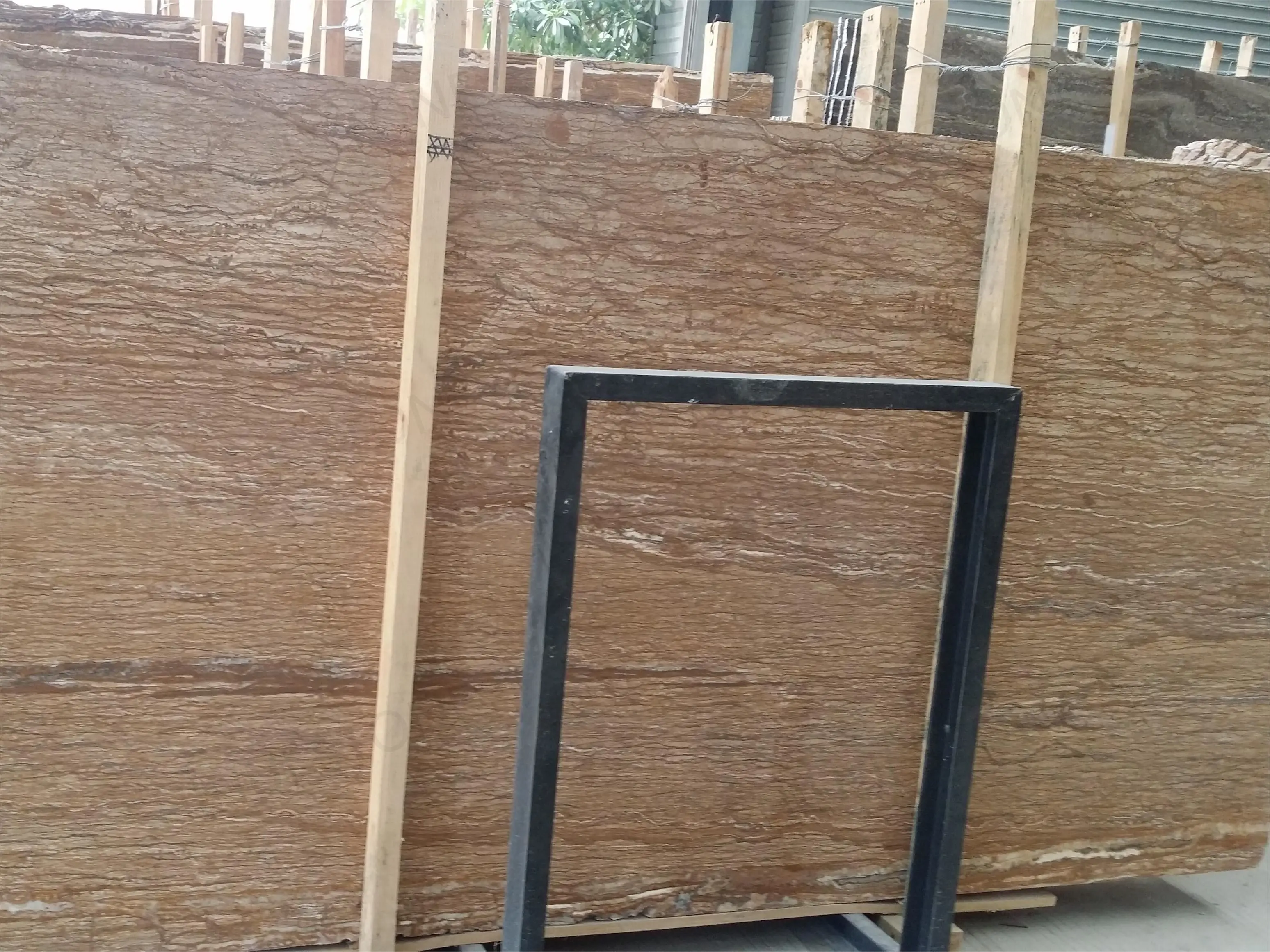 SHIHUI Factory-Sourced Travertine Slab Modern Polished Hotels Stone with Brown Vein Cut Honed Hot Selling for Wholesales