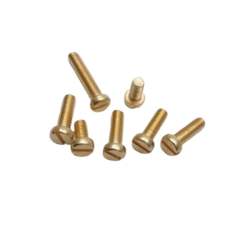 Cylinder machine screw nut M4x10 DIN 84 ISO 1207 brass blank with slotted 4X30 dimension