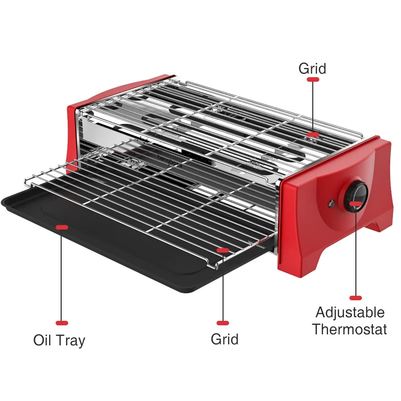 Электрический гриль для барбекю Raclette с антипригарным покрытием, 2000 Вт