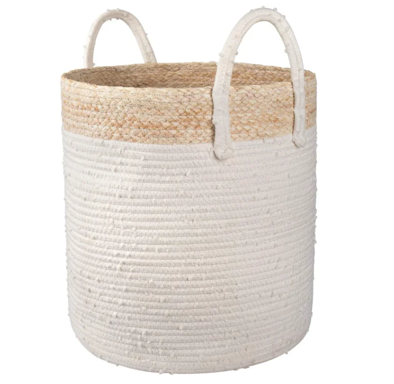 2021 Экологичная прочная корзина большой емкости из хлопка с изображением кукурузной шелухи для домашнего хранения и декоративной корзины