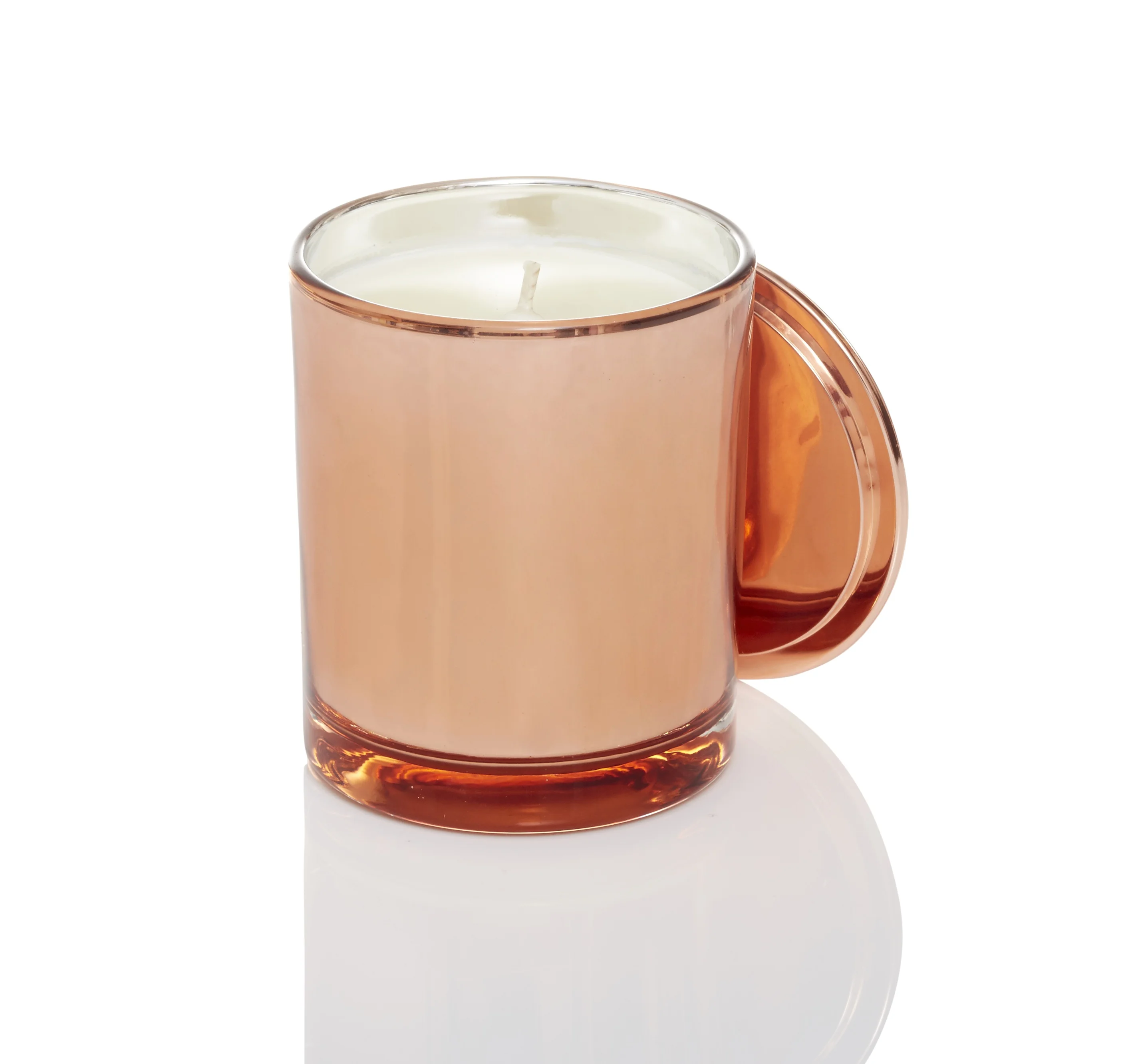 
10oz 12oz Luxury Rose Gold Empty Glass Candle Jar With Lid Metallic For Candle Making 
