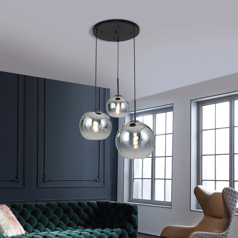 Round simple bubble glass chandelier pendant lights to saudi arabia market