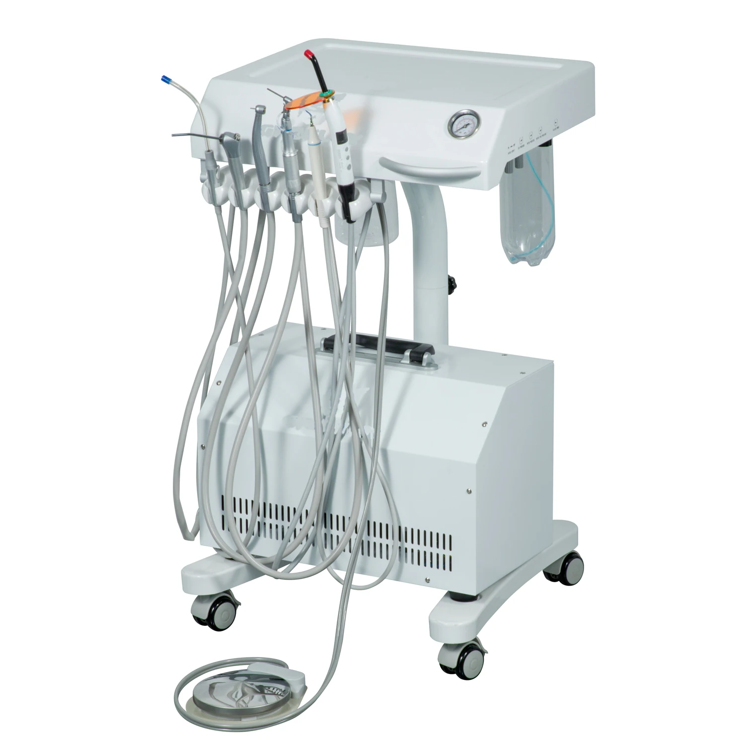 MT Medical New Arrival Mobile Dental Unit Portable Dental Cart With 3-way Syringe Saliva Ejector LED Curing Light