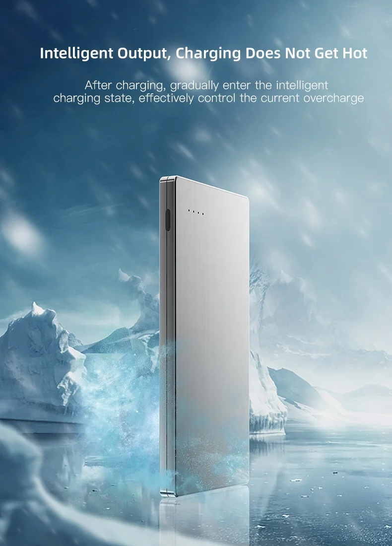 Trending products 2022 new arrivals 22.5W PD fast charging slim power bank stainless steel powerbank 10000mah