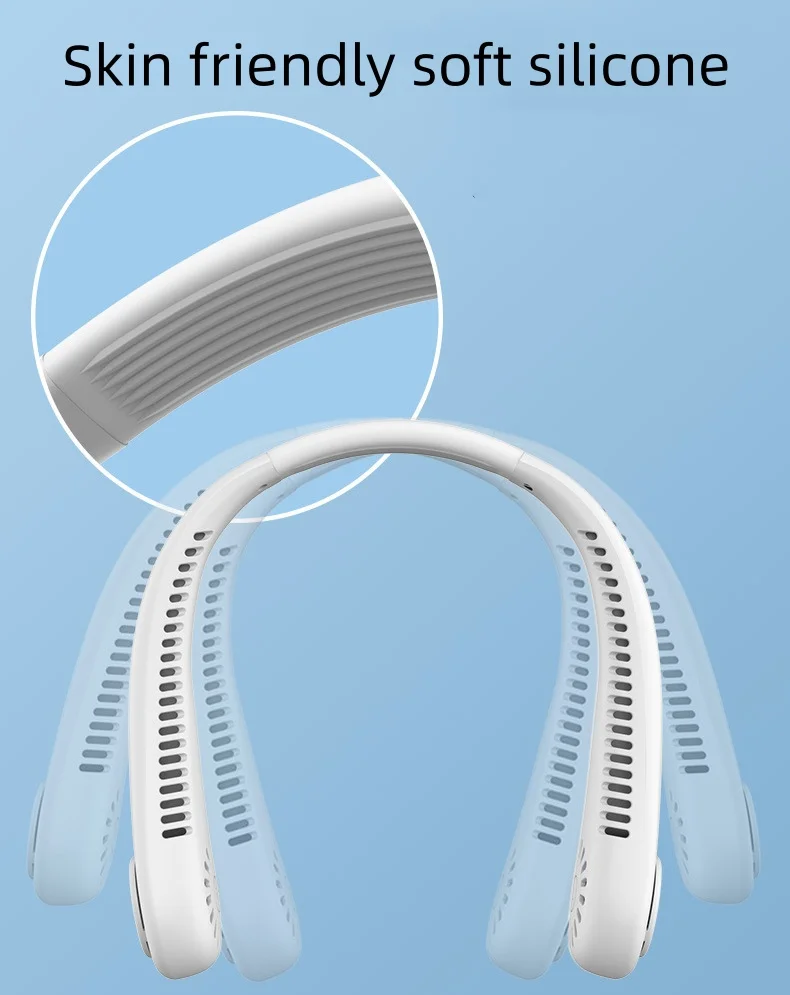 1200mAh Leafless hanging neck fan portable mini silent outdoor sports rechargeable small fan