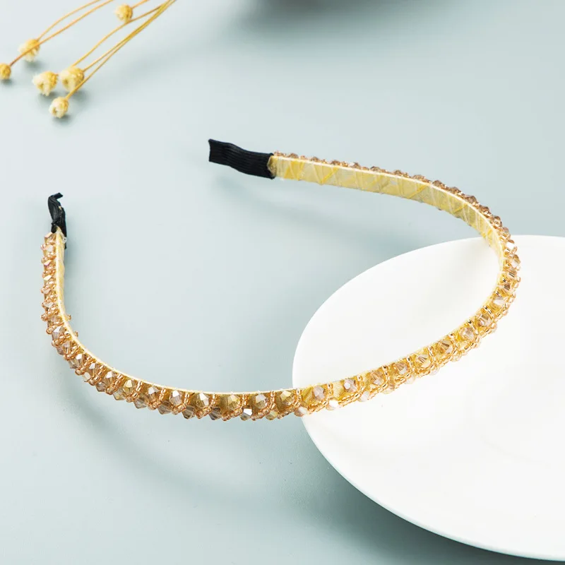 Простые повязки на голову с бусинами для женщин, головной убор для вечеринки, повязка для волос, аксессуары