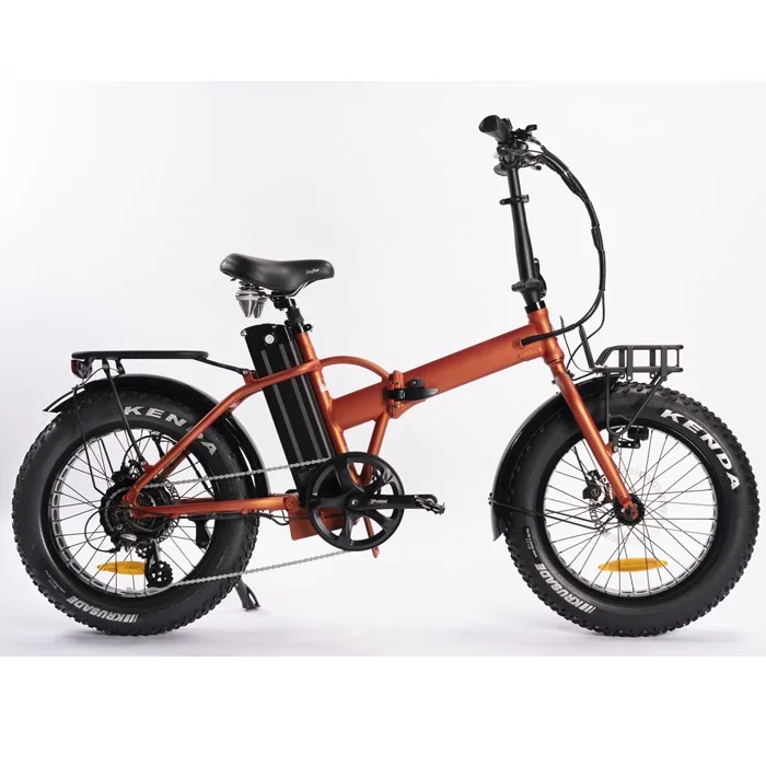 20 inch fat tire foldable electric cargo  bike with front basket