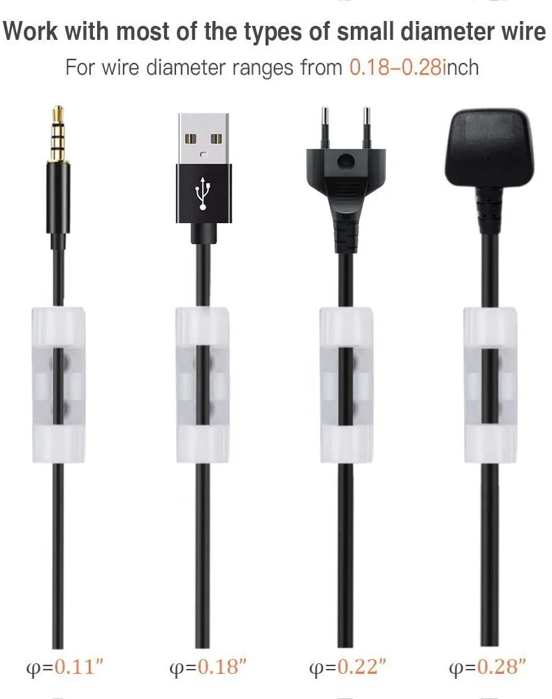 Cable Clips Strong Adhesive Cable Management TV PC Wire Holder, Sticky Mount-Round Plastic Cord Clamps