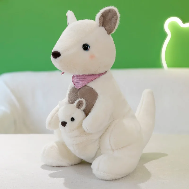 Soft Kids Gift Kangaroo Mommy and Babies Stuffed Animals Fluffy Kangaroo Plush Toys