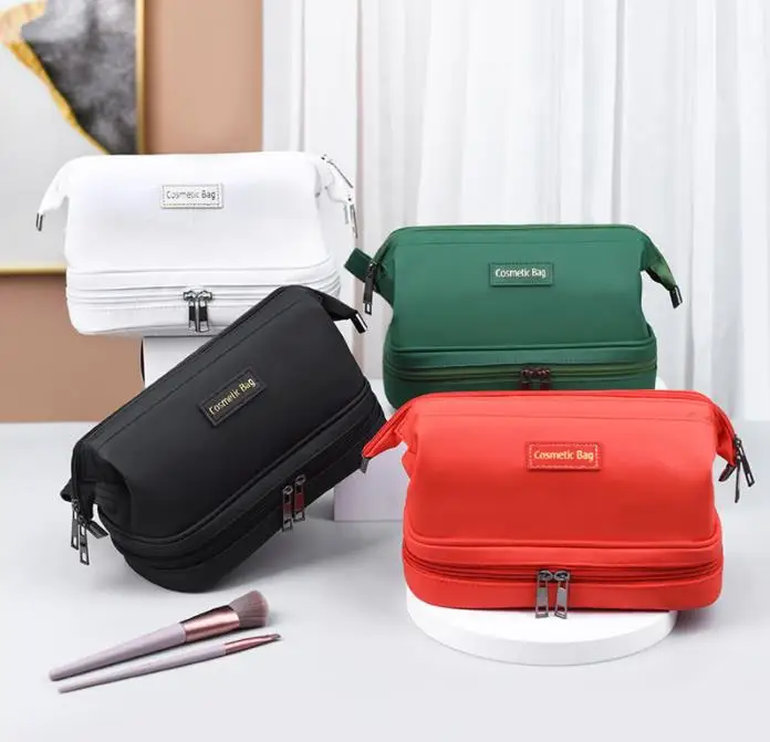 2023 wholesale fashion organizer makeup toiletry bag travel cosmetic bags, woman travel cosmetic bag leather pouch waterproof