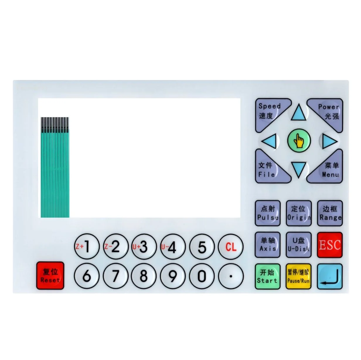Female connector membrane keypad circuit switch