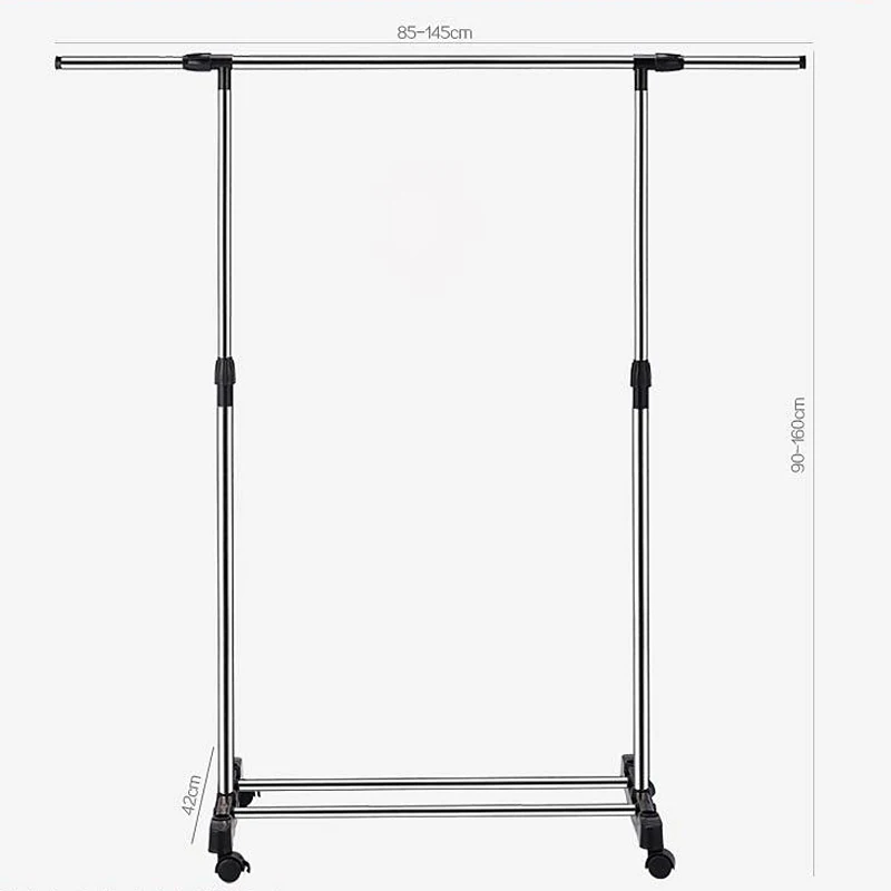 NIHAO stainless steel Cloth Rack Portable Wardrobe Clothes Dryer On Wheels