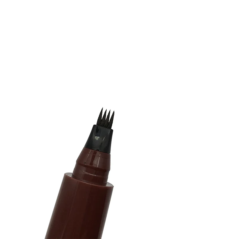 Custom Logo 3d Waterproof Fine Sketch Sweat-proof Liquid Eyebrow Pencil Microblading Tattoo Four Fork Tip Eyebrow Pen