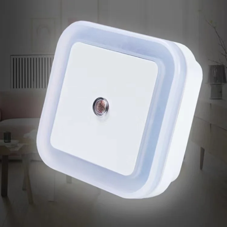 EU/US plug in smart LED night light square shape mini intelligent auto from dusk to dawn night lamp for nursing bedroom