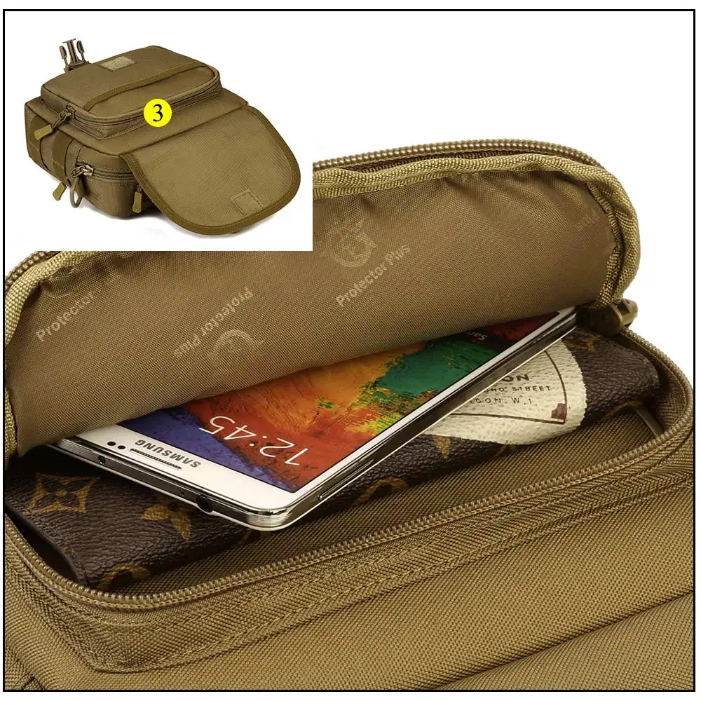 Waterproof Tactical small hand bag Sling Shoulder messenger bag Multi-use Molle High Capacity Waist Bag