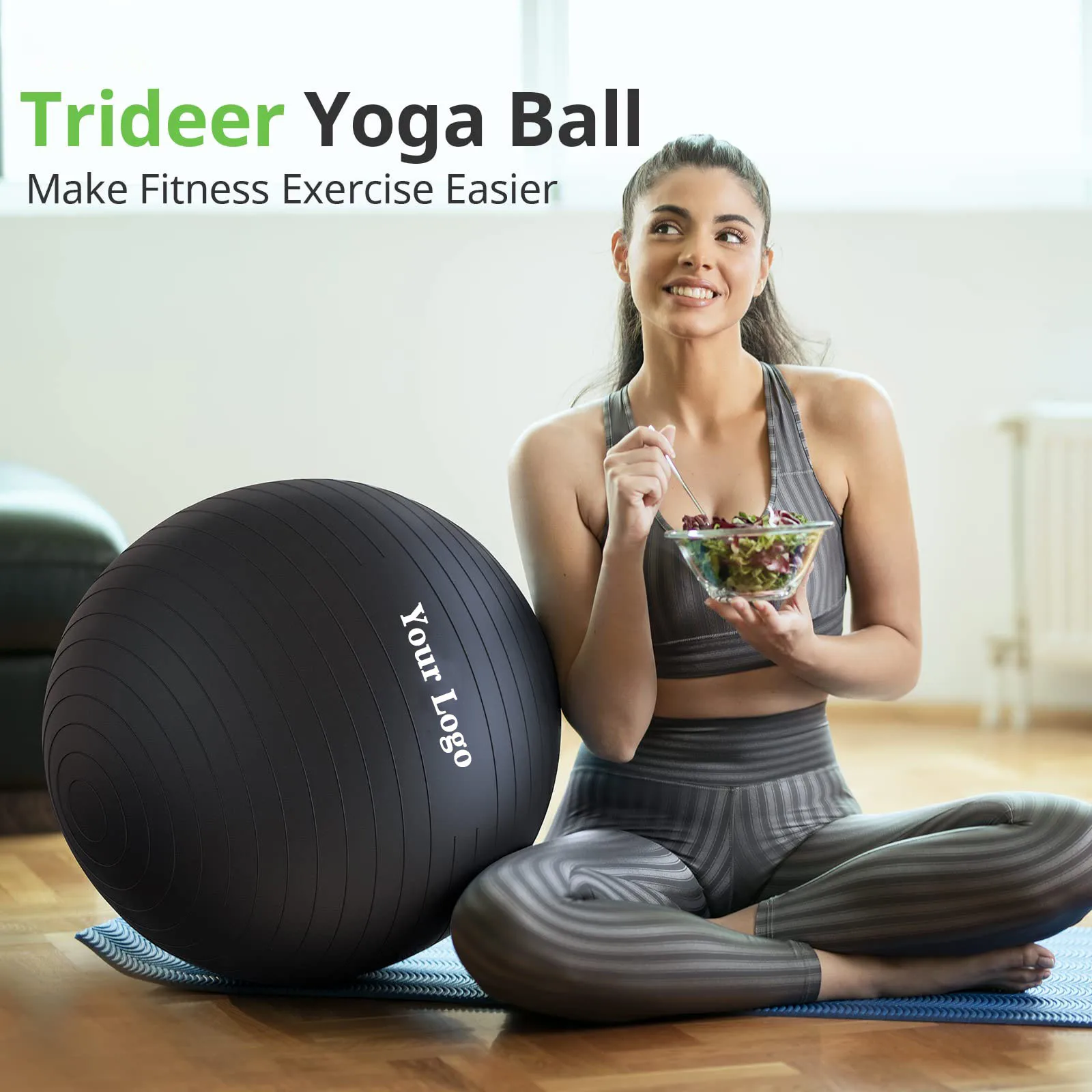 Eco-friendly Yoga Ball Set PVC Mini Cork Massage 55cm Ball Oval Stress Relief Ball