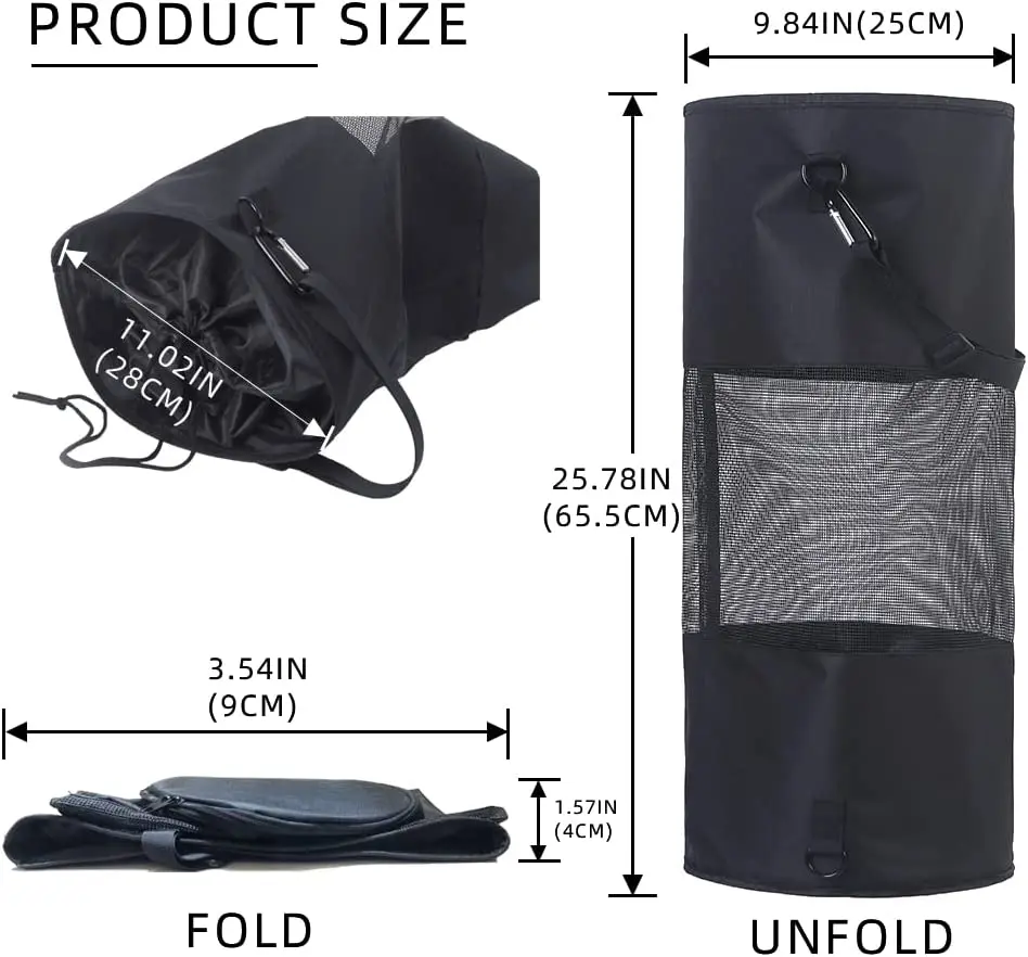 Portable  Large Collapsible Leak Proof Marine Mesh Trash Can Boat Garbage Bag