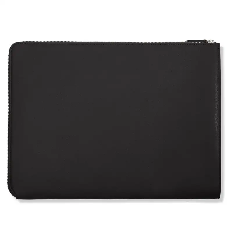 New Style Gusseted Document Laptop Holder Business Zip Clutch Bag Leather Sleeve For 13' 14' 15' Inch Ipad Laptops