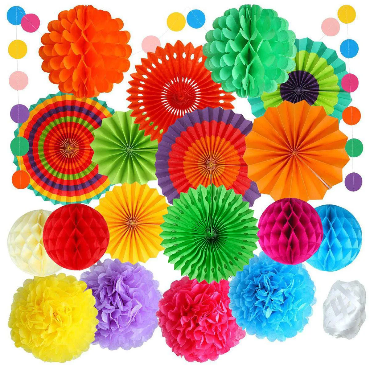 Красочный день рождения декоративная бумага для вечеринок вентилятор цветок шар фон украшение набор