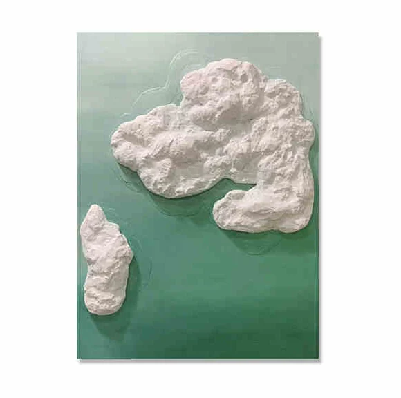 Mural art decoration abstract blue sky oil painting canvas Hand oil painting three-dimensional white cloud canvas art