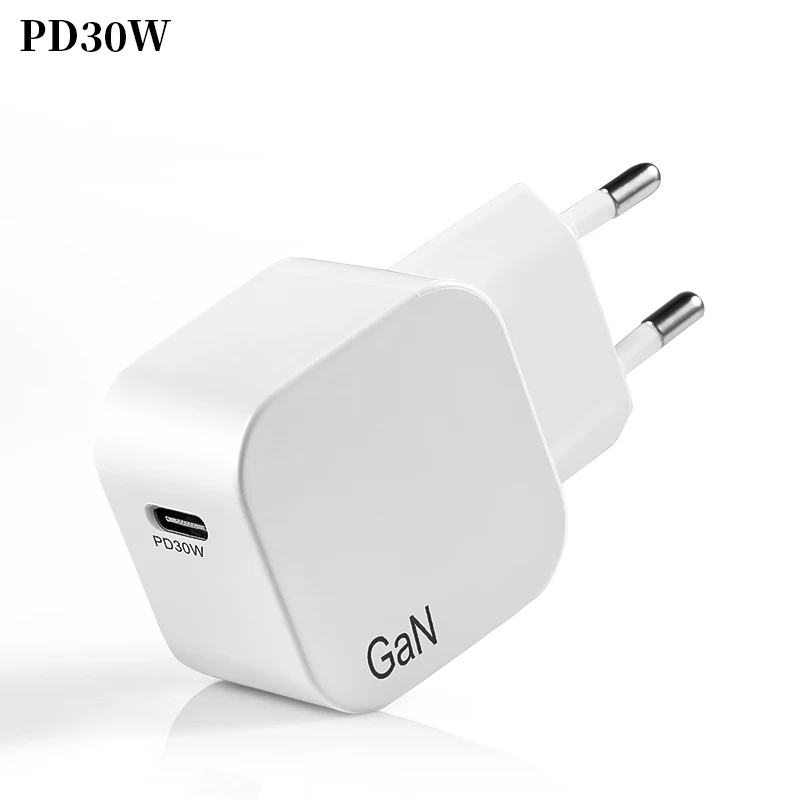 EU US UK Plug 30W GaN Charger QC4.0 PD маленькое Usb C быстрое зарядное устройство GaN с по
