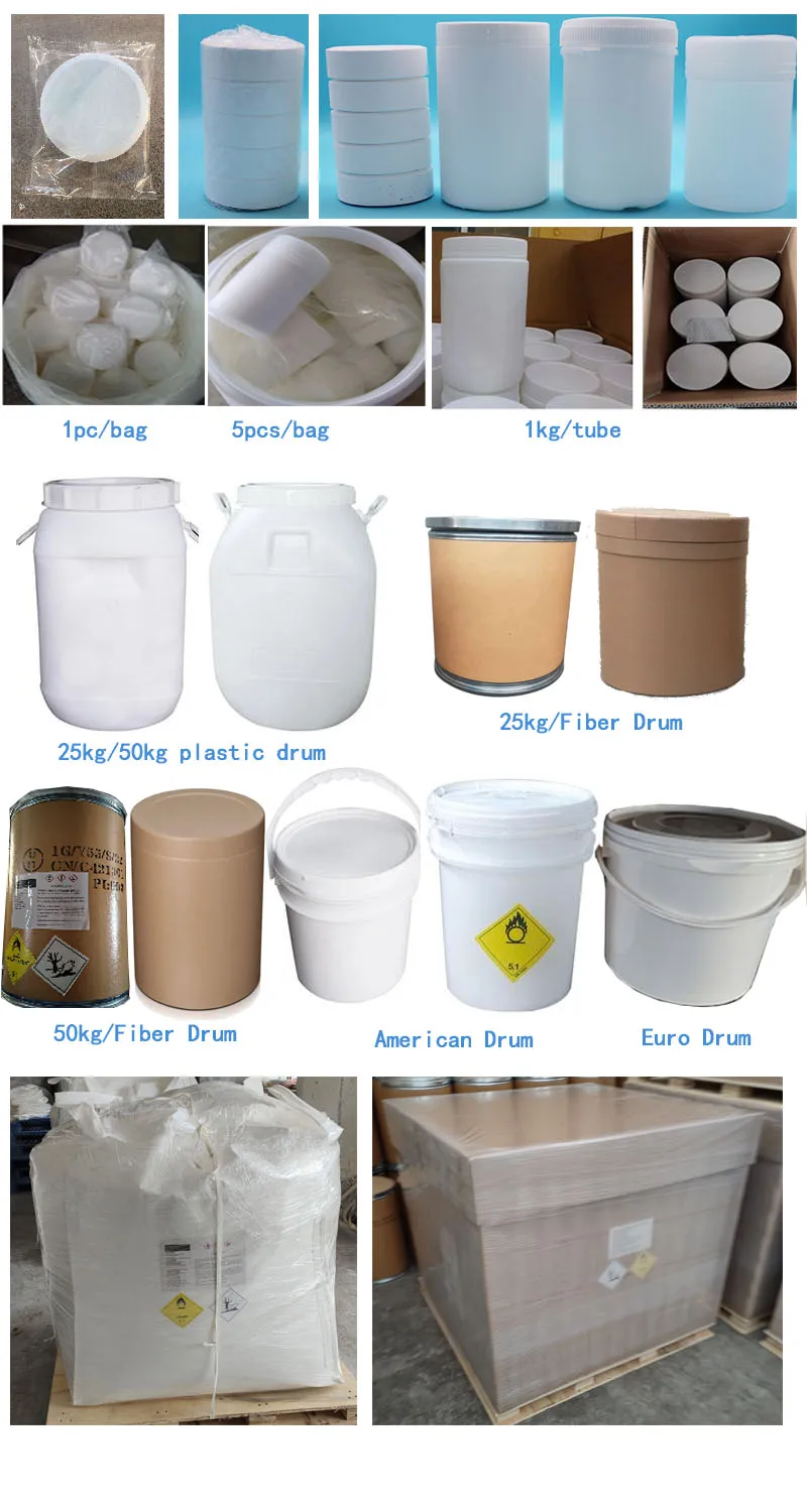 Swimming Pool Chlorine Chemicals bulk  Tcca Tablets  Trichloroisocyanuric acid Tcca 90% 200g chlorine tablets 3 inch