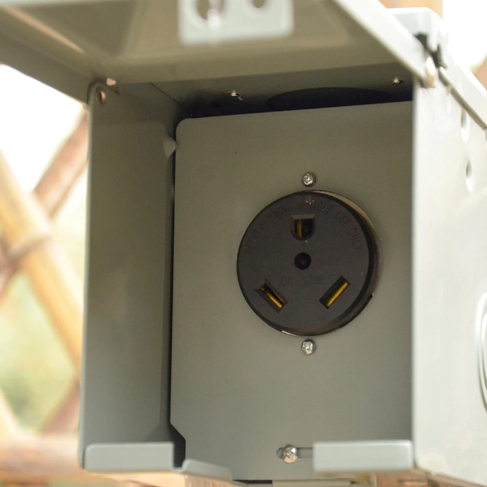 RV Receptacle Flush Mounting Power Outlet NEMA TT-30R 120V Electrical Straight Blade Receptacle