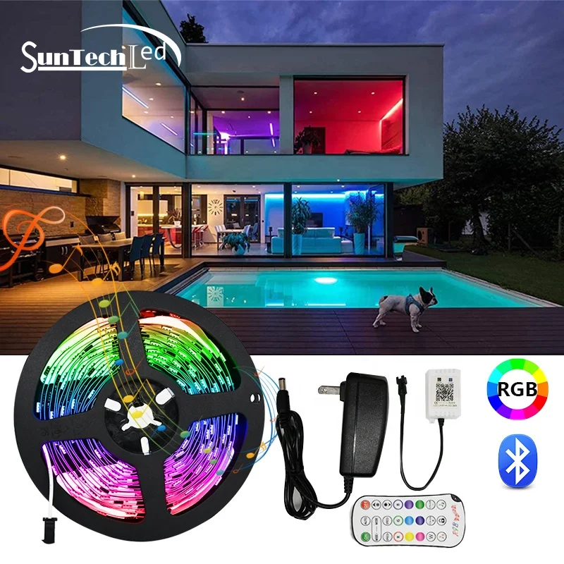 Blue tooth music control rgb 5050  IP20 Non waterproof  Magic changes  strips IC  ws 2811 12v  LED light strip