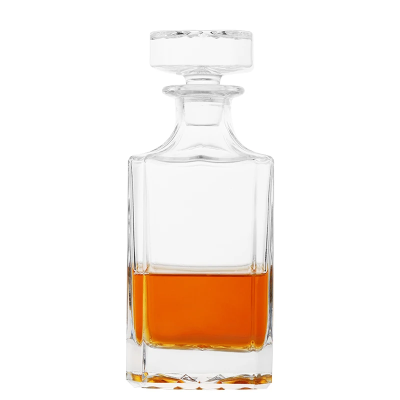 Factory Hot 750ml Wholesale Logo Custom Crystal Glass Whiskey Decanter Wooden Box