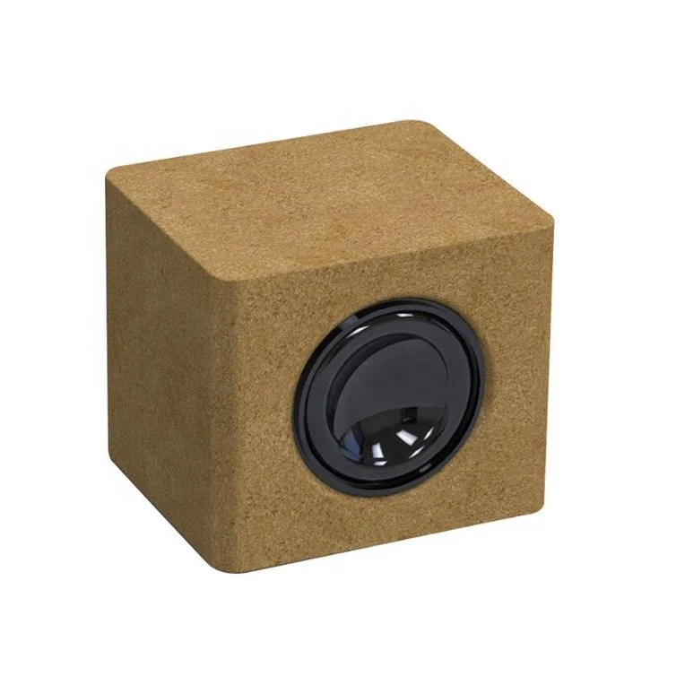 Unique Mini Square Wireless Blue Tooth Sound Zone Brown Cork Environmental Protection Mini Retro Portable Speaker