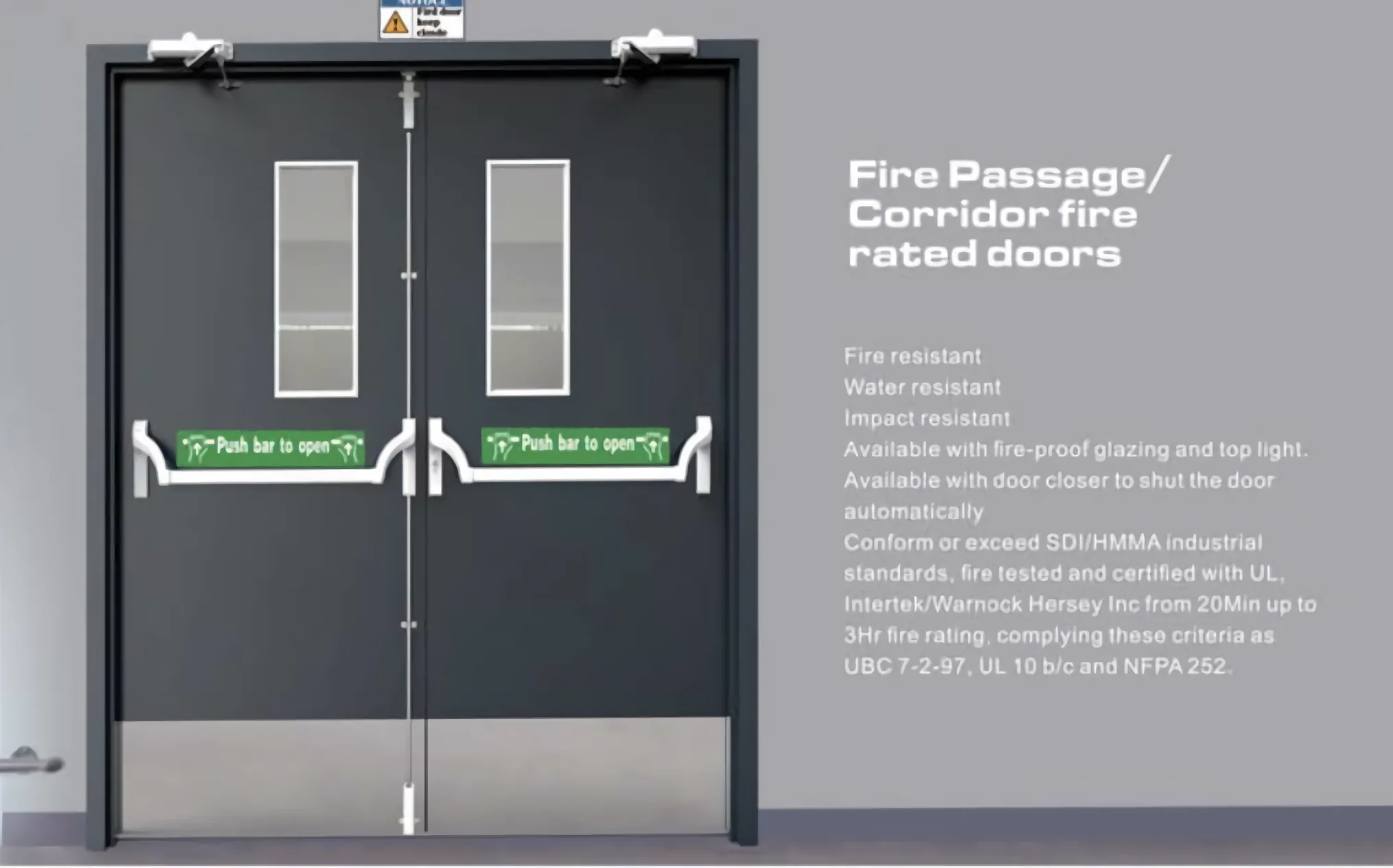 Self Closed 180 Minute Fire Rated Steel Doors