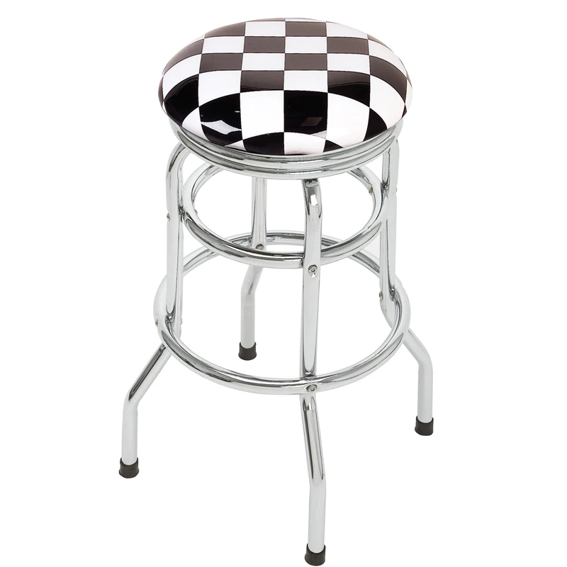Chrome restaurant metal cushion swivel  counter bar stool used commercial stools