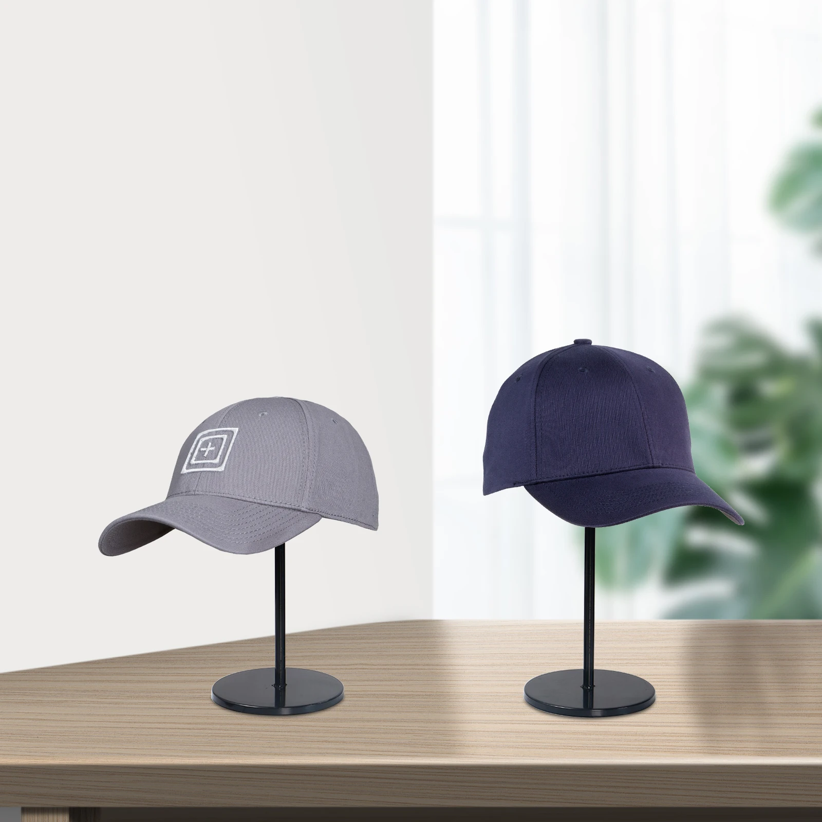 Adjustable Set of Stainless Steel Golden Counter Wig Display Shelf Hat Cap Display Stand Holder for Retail