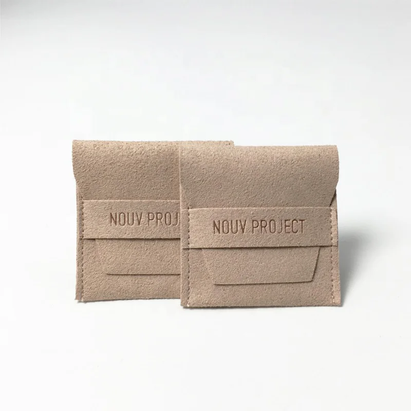 Custom Logo Printed Personalized Luxury Jewelry Packaging Bags Envelope Microfiber Jewelry Pouch