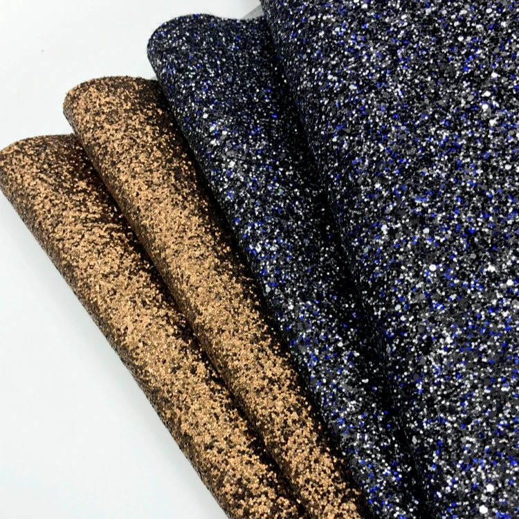 3D Glitter Craft Fabric Leather Wholesale Microfiber Artificial Leather Glitter Synthetic Leather  for Bags Shoes
