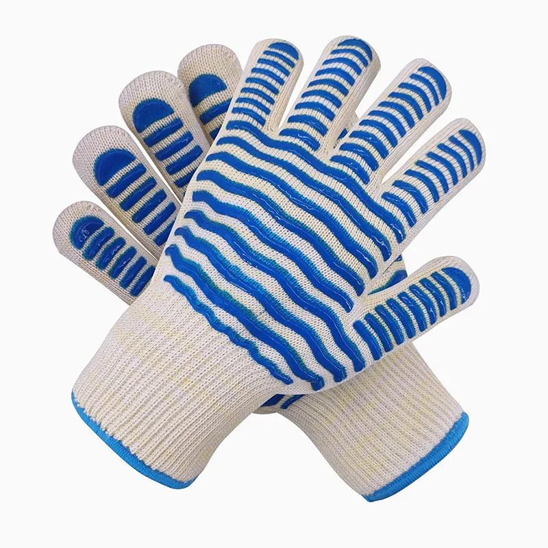 Silicone dot heat-resistant mitten Premium insulated barbecue safety mitten