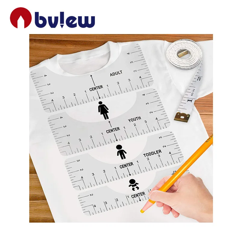 
6 Pcs Transparent T Shirt Ruler Guide Alignment Tool to Center Designs T Shirt for Adult Youth Toddler Infant 