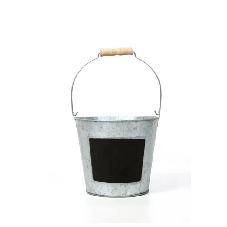 Multi-Function Galvanized Metal Bucket Iron Round Pails Tin Bucket Water Bucket Pail Container with Chalkboard
